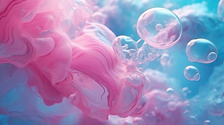 Beautiful image for wallpaper of some pretty colored bubbles by creative AIの素材