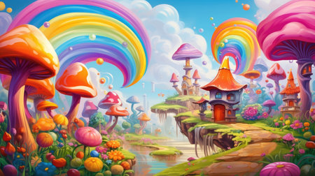 Mesmerizing Dance of Colors: Where Digital Dreams Mingle with Abstract Realms by Generative AIの素材