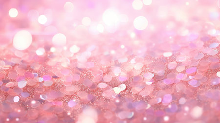 Pink fairy dust bokeh background. Shiny backdrop. Generative AIの素材