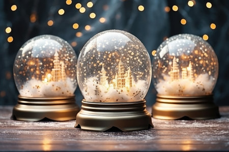 Winter Wonder: Christmas Snow Globe, Capturing the Magic of the Season. Generative AIの素材