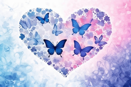 Watercolor Floral Heart in Pastel Tones: Symbol of Love and Romance by Generative AIの素材