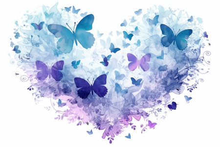 Watercolor Floral Heart in Pastel Tones: Symbol of Love and Romance by Generative AIの素材