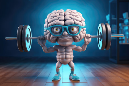 Brain Power Lift: The Fusion of Mental Strength and Physical Fitness by Generative AIの素材