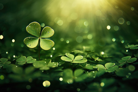 Golden Shamrocks: A Luxurious Pattern for St. Patrick's Day Elegance by Generative AIの素材
