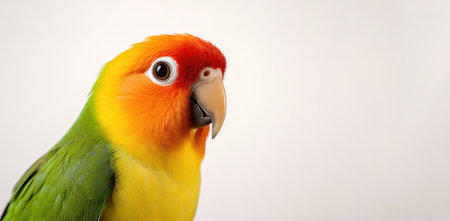 Colorful Lovebird Profile: A Stunning Display of Feathers and Charm by Generative AIの素材