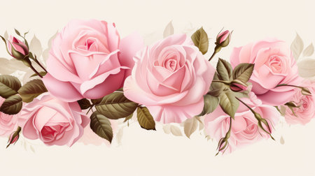 Assortment of Elegant Vector Roses in Full Bloom and Buds by Generative AIの素材