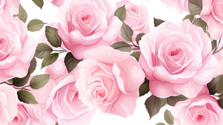 Assortment of Elegant Vector Roses in Full Bloom and Buds by Generative AIの素材