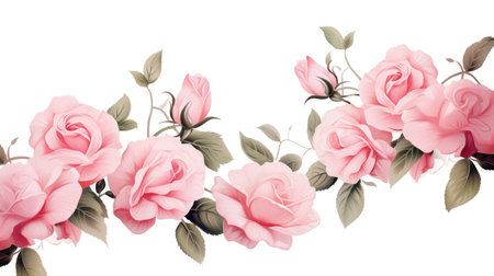 Assortment of Elegant Vector Roses in Full Bloom and Buds by Generative AIの素材