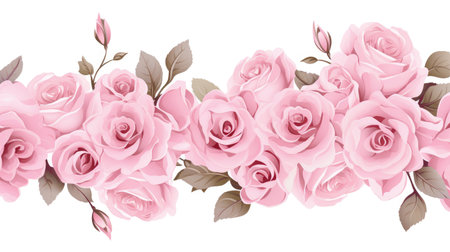 Assortment of Elegant Vector Roses in Full Bloom and Buds by Generative AIの素材
