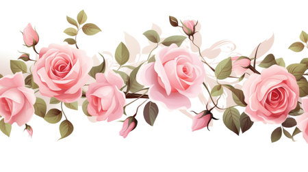 Assortment of Elegant Vector Roses in Full Bloom and Buds by Generative AIの素材