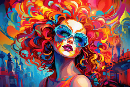 Vibrant Masquerade: Artistic Vision of Urban Carnival Beauty by Generative AIの素材