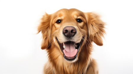 Joyful Golden Retriever Radiates Happiness in Artistic Style by Generative AIの素材