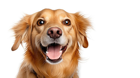 Joyful Golden Retriever Radiates Happiness in Artistic Style by Generative AIの素材