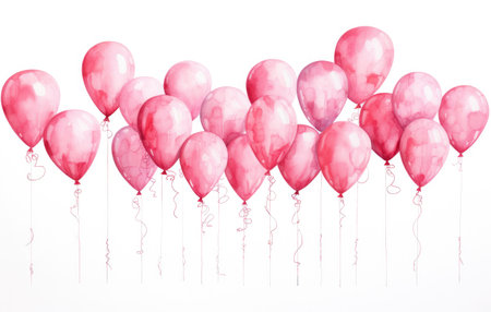Bountiful Pink Balloons for Joyous Celebrations by Generative AIの素材