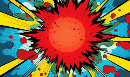 Explosive Creativity: A Colorful Comic-Style Bang Unleashes Dynamic Fun by Generative AIの素材