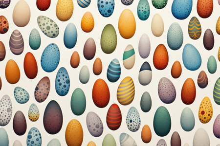Kaleidoscope of Easter Eggs: A Rich Tapestry of Springtime Hues by Generative AIの素材