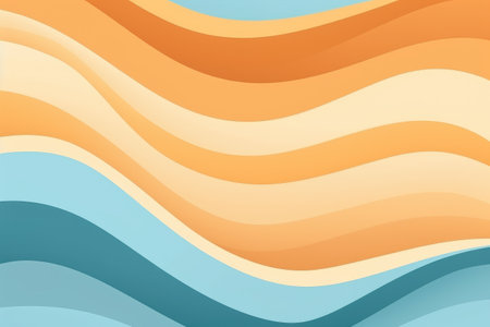 Soothing Waves of Color: Abstract Orange and Blue Gradient by Generative AIの素材