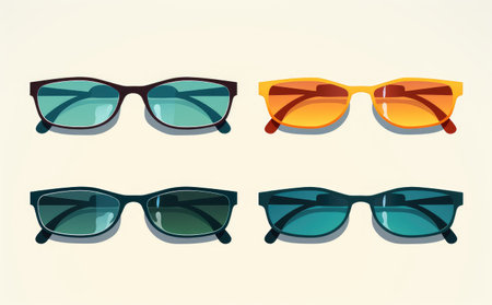 Assorted Stylish Sunglasses Collection for Fashionable Summer by Generative AIの素材