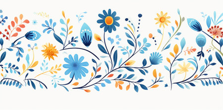 Enchanting Botanical Elegance: Colorful Flourishing Floral Artwork by Generative AIの素材