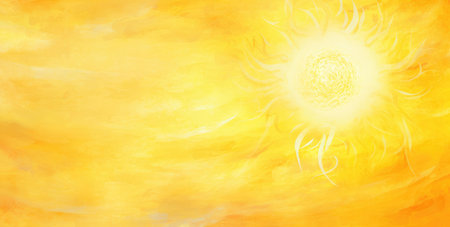 Vibrant Sun Swirl: A Vivid and Warm Abstract Artistic Expression by Generative AIの素材