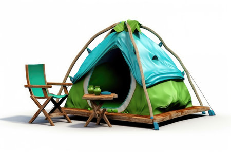 Luxury Camping Retreat - Stylish Glamping Set-Up Crafted by Generative AIの素材