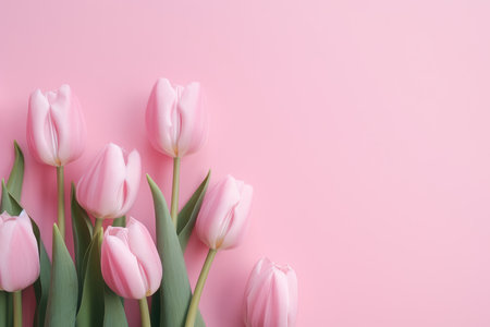Soft Pink Tulips Elegance - A Harmonious Spring Display by Generative AIの素材