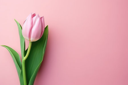 Delicate Pink Tulips Embrace - Spring's Soft Touch Revealed by Generative AIの素材