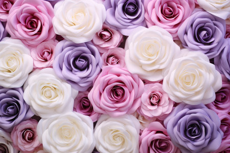 Enchanting Bloom: A Tapestry of Handcrafted Paper Roses in Soft Hues by Generative AIの素材