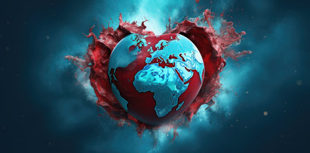 Global Embrace - A Heartfelt Plea for Earth's Environment and Love by Generative AIの素材