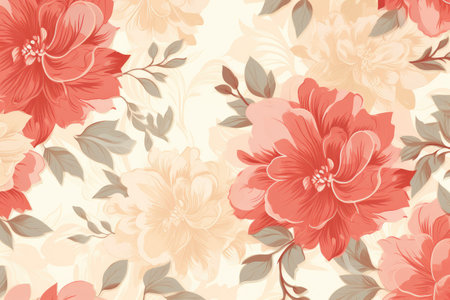 Enchanting Floral Symphony - Artistic Bloom Pattern Illustration by Generative AIの素材