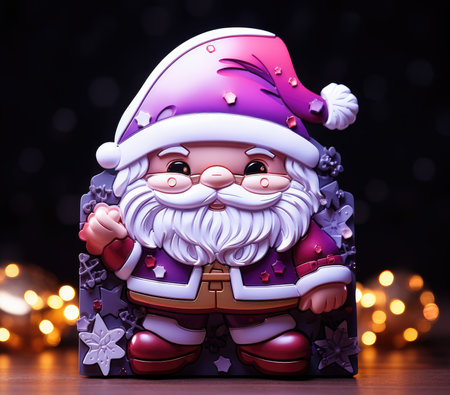 Jubilant Santa Claus Embracing the Yuletide Cheer in Festive Splendor by Generative AIの素材