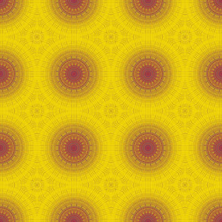 Abstract kaleidoscopic yellow-red color background with geometric checkered pattern and plastic texture.の写真素材