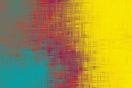 Abstract azure yellow-red color background with geometric checkered pattern and plastic texture.