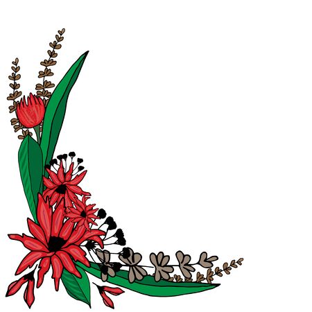 Colorful floral pattern with hand draw spring flower. Vector 10 EPS for your creative designのイラスト素材