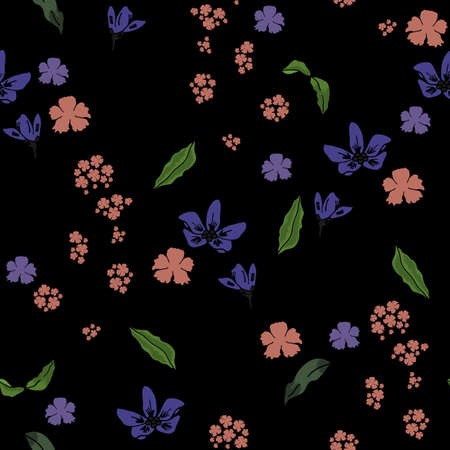 Colorful seamless floral pattern with hand draw spring flower.