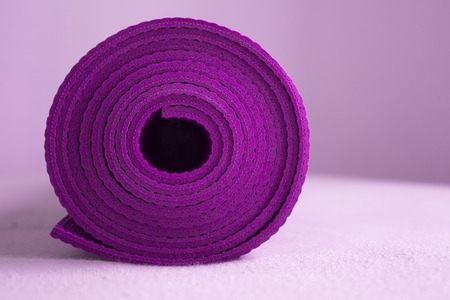 Exercising, Side View, Gym, Rolled Up, Copy Space.