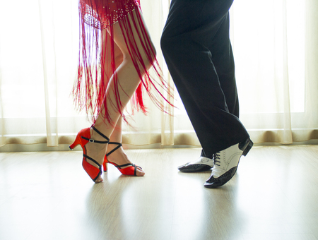 Couple dancing swing dancingの写真素材