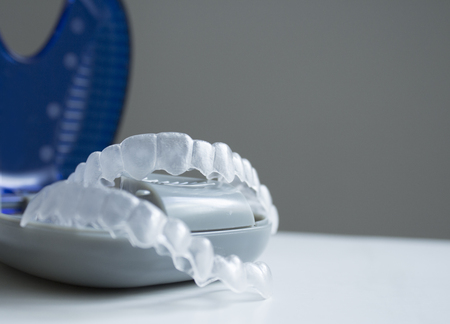 Transparent dental braces out of a box