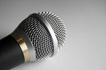 Silver microphone isolatedの写真素材