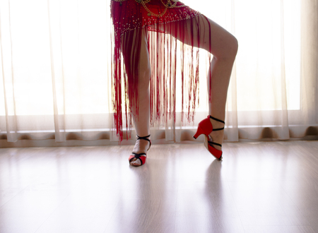Woman dancing latin rhythmsの写真素材