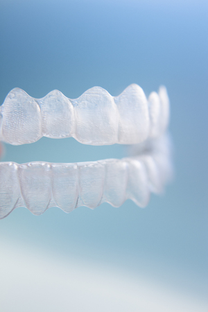 Orthodontic temporary removable straighteners in dental office dentists surgeryの写真素材