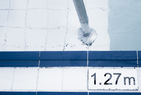 Summer pool. No people. Relaxed atmosphereの写真素材