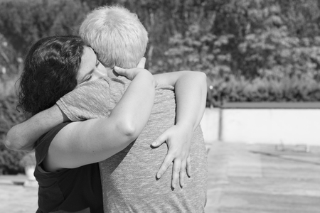 Man and woman embracing. Expression of loveの写真素材