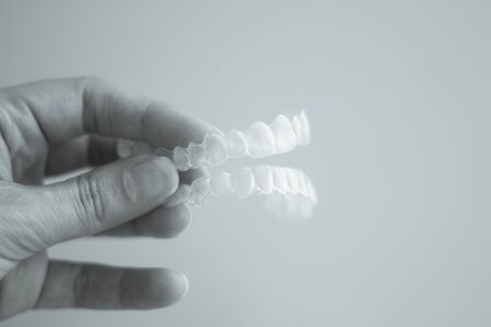 Top and bottom of transparent dental orthodontics