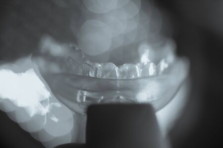 Vibrating dental device with invisible orthodonticsの写真素材