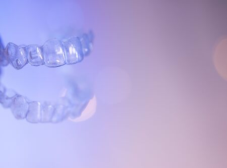 Transparent dental orthodontics for adults and childrenの写真素材