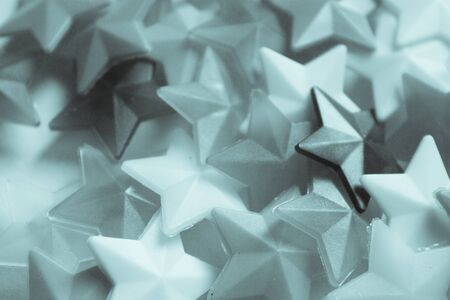 Black and white plastic starsの写真素材