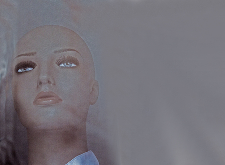 Woman head manikinの写真素材