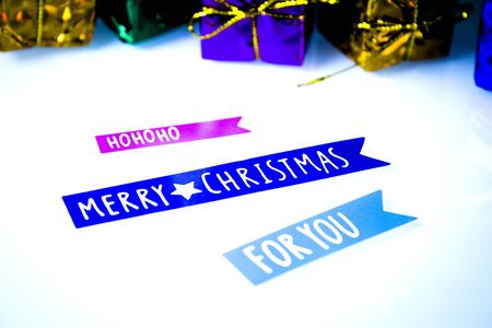 Background with variety of Christmas decoration. Merry Christmasの写真素材