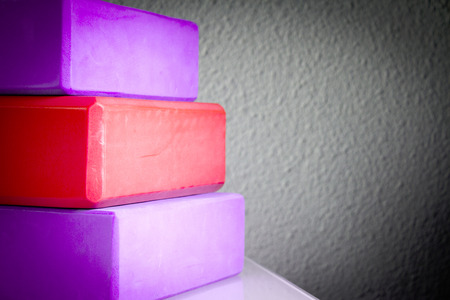 No people. Blocks for yoga and pilates exercisesの写真素材